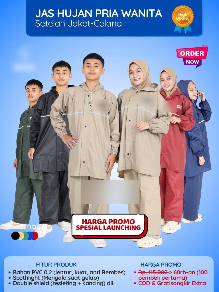 Jas Hujan Setelan Jaket Celana